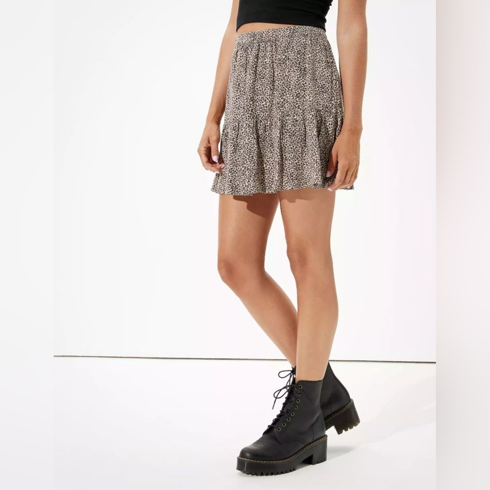 Leopard Print Mini Skirt